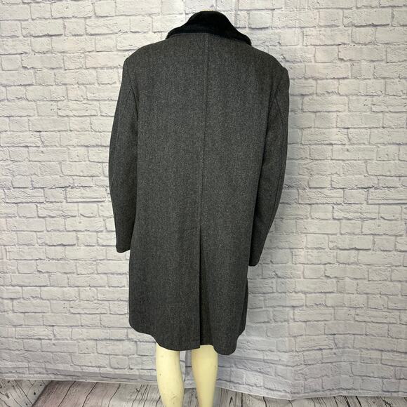 Vintage Whales of New England herringbone & faux fur coat size large - Picture 9 of 13